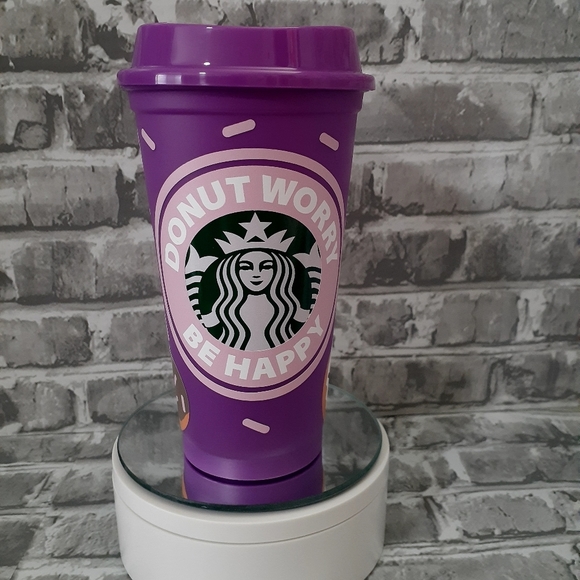 Donut Worry Be Happy SB Reusable Hot Cup - Picture 1 of 6